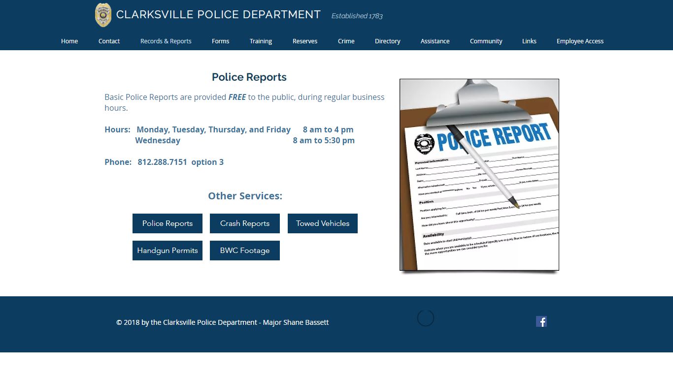 Police Reports | clarksvillepolice